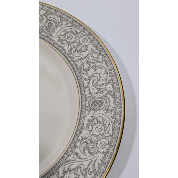 Franciscan Masterpiece China Renaissance Pattern Dinner Plate Gray Gold Trim USA - Picture 7 of 13